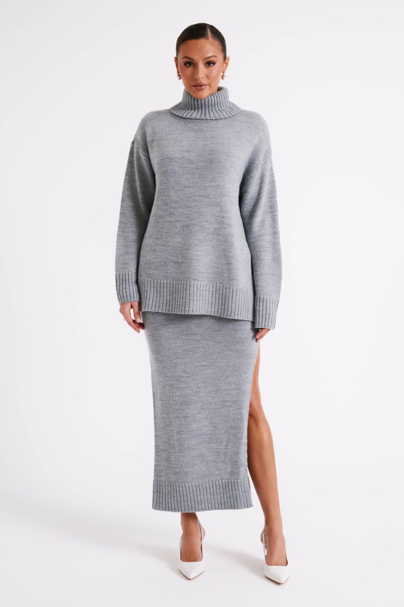 Meshiki Brittany High Neck Knit Gris | ZDRG1056