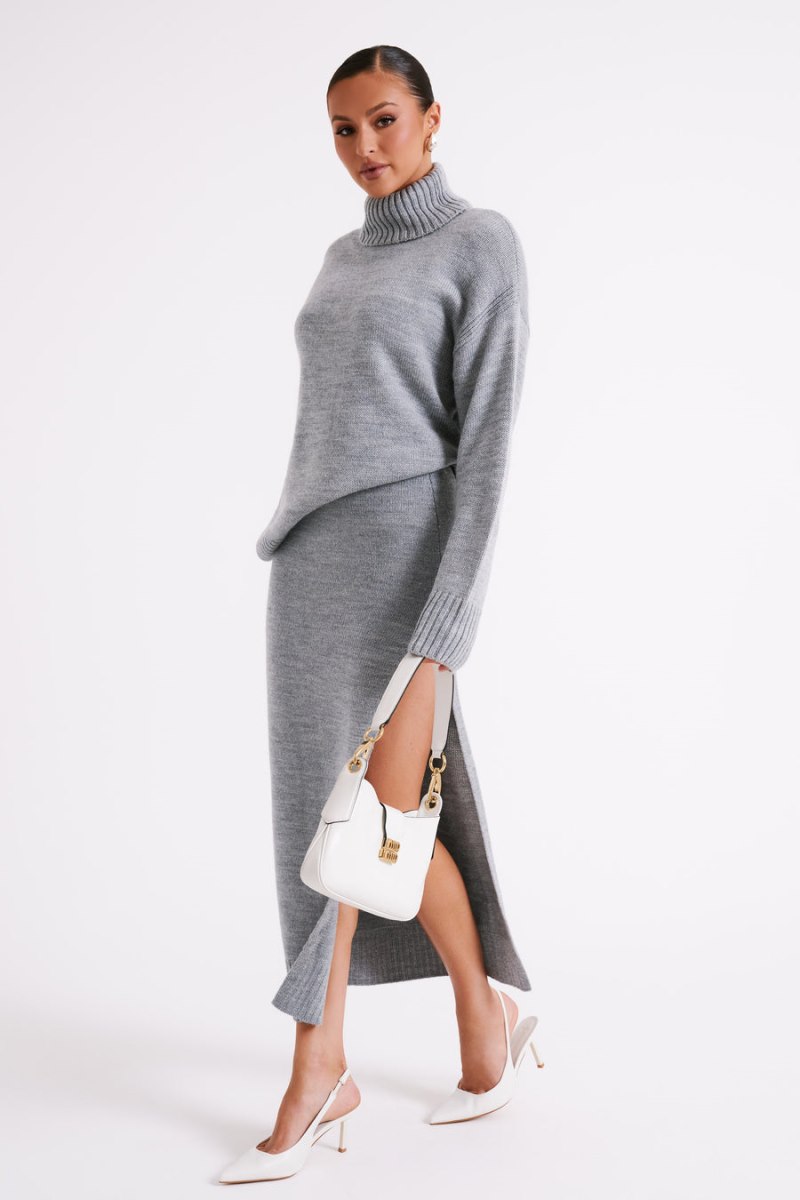 Meshiki Brittany Knit Midi Gris | HXOQ8798