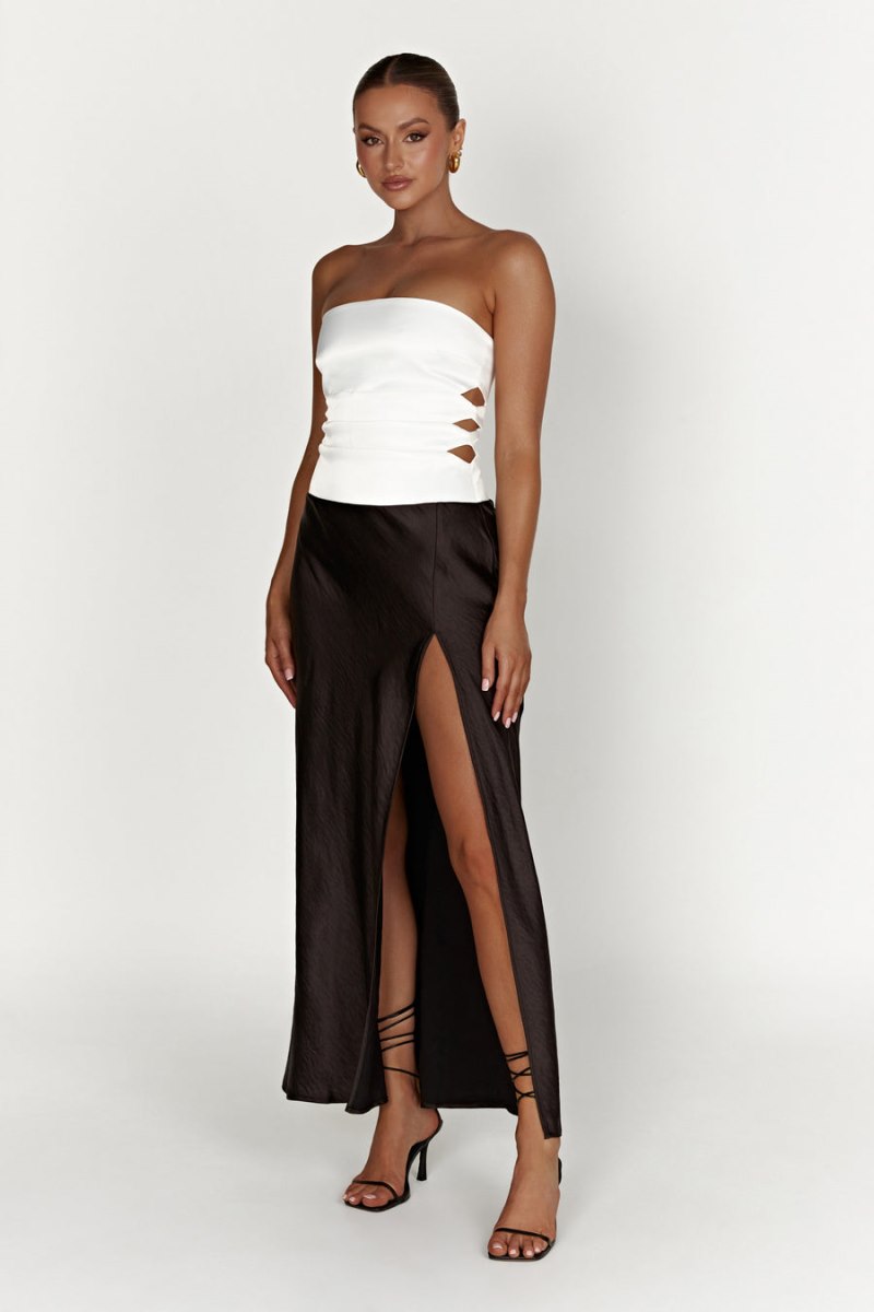 Meshiki Brooklyn Two Tone Strapless Negras | LWMN8864