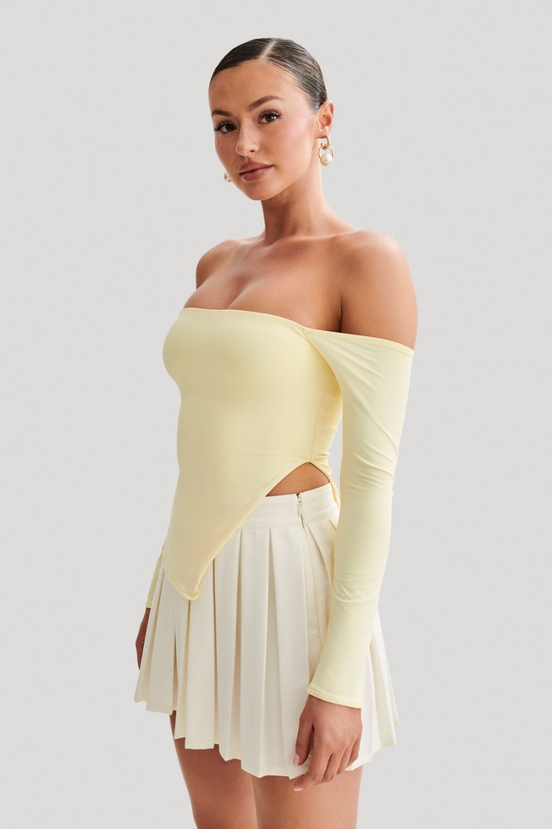 Meshiki Carmen Recycled Nylon Off Shoulder Limón | NTID8526