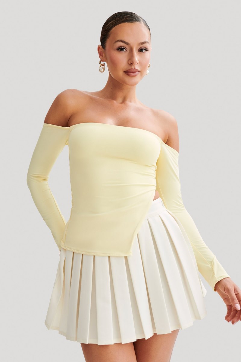 Meshiki Carmen Recycled Nylon Off Shoulder Limón | NTID8526