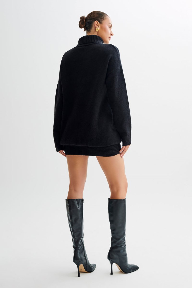 Meshiki Celeste Long Sleeve Knit Negras | XKLV8905