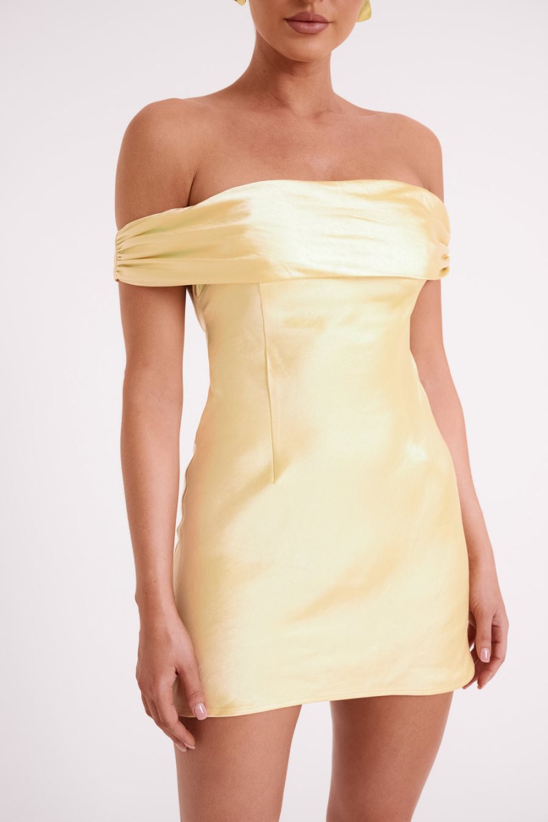 Meshiki Cher Satin Strapless Amarillo Claro | KCHA5261