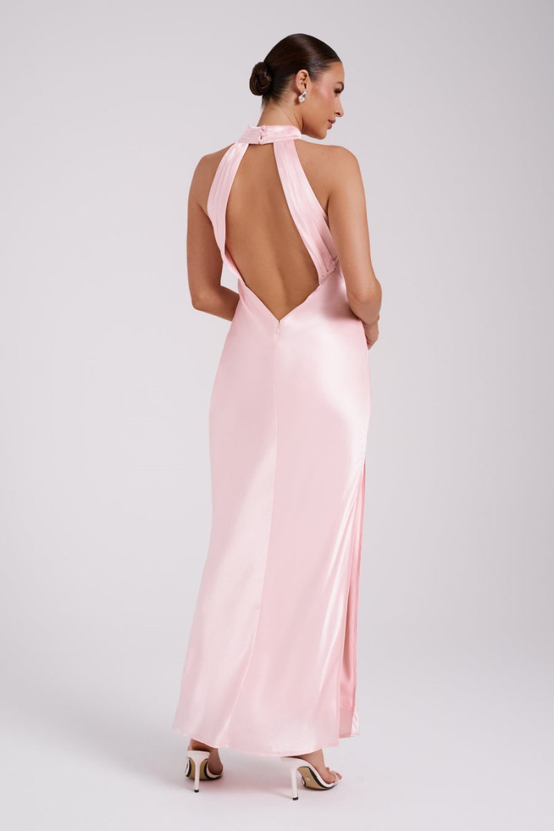 Meshiki Claire Satin Drape Back Rosas | GZXJ6525