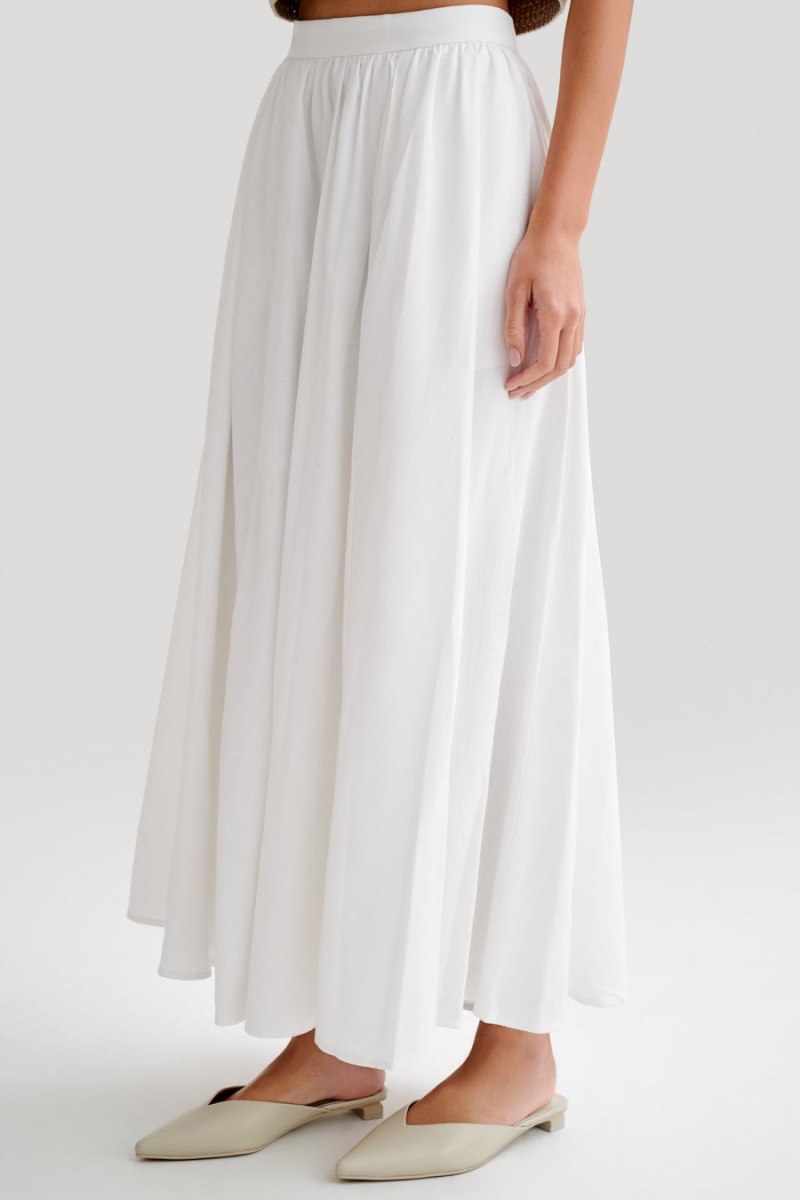 Meshiki Clarence Linen A-Line Maxi Blancas | JHII4771