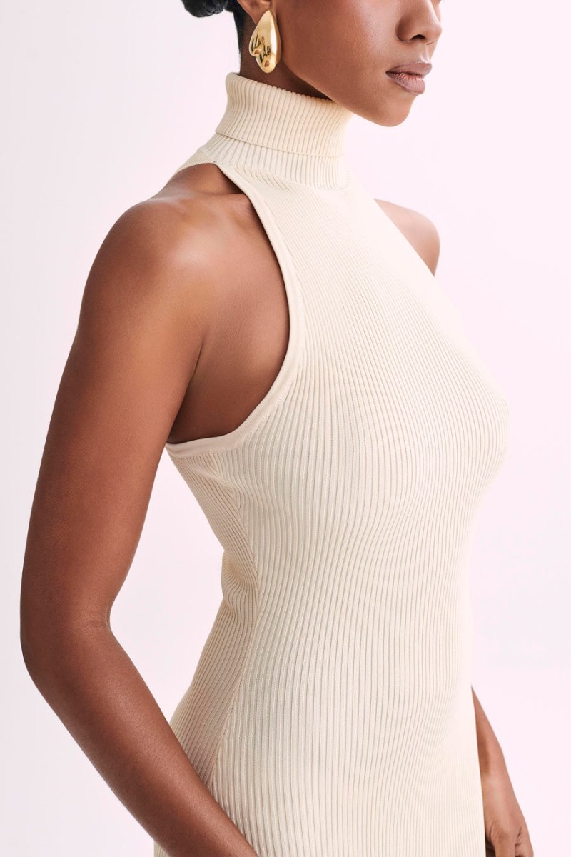 Meshiki Connie Turtleneck Knit Creme | LWBR6427