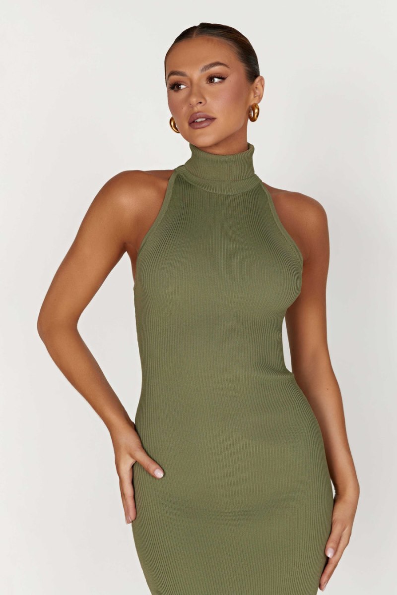 Meshiki Connie Turtleneck Knit Verde Oliva | SKPM8722