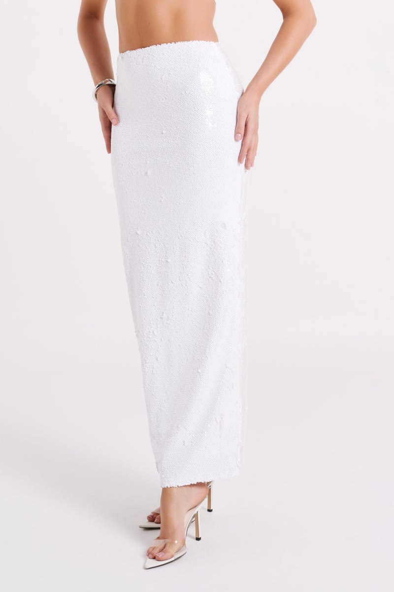 Meshiki Cosette Sequin Maxi Blancas | NHGE7064