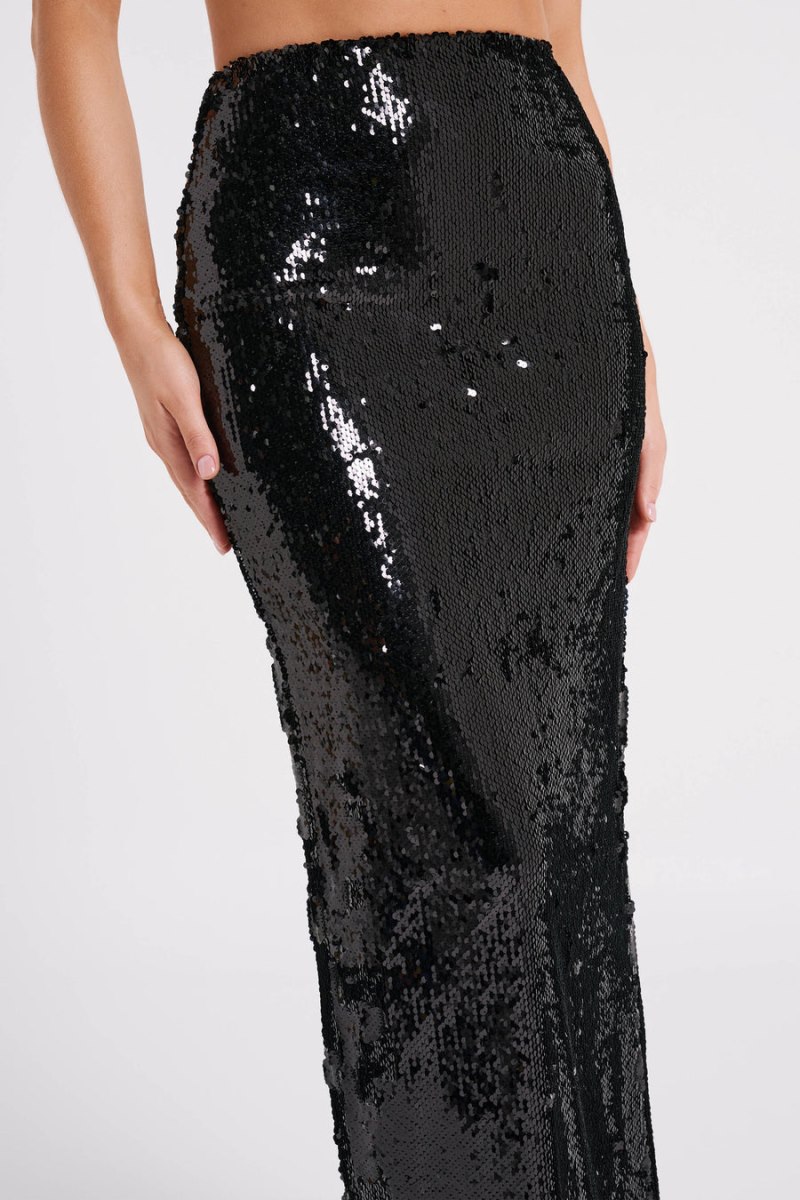 Meshiki Cosette Sequin Maxi Negras | OQNU6481