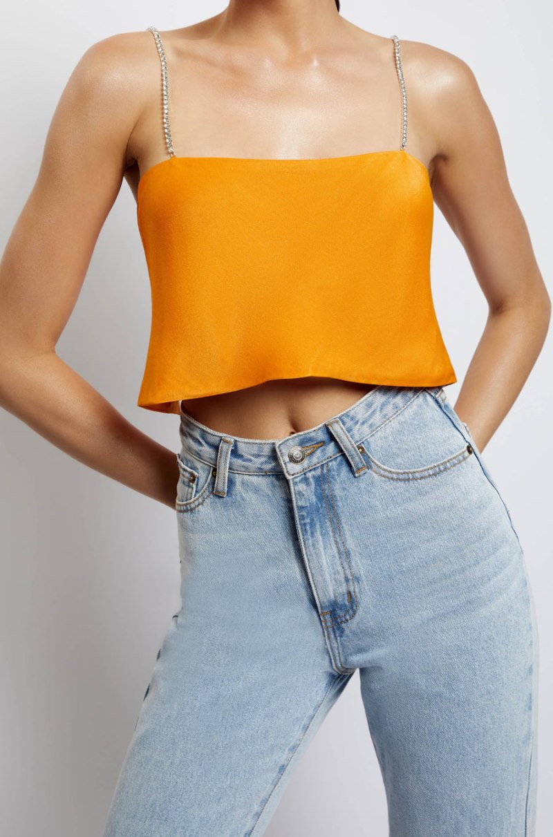 Meshiki Dayana Straight Cut Crop Naranjas | MLYQ9155