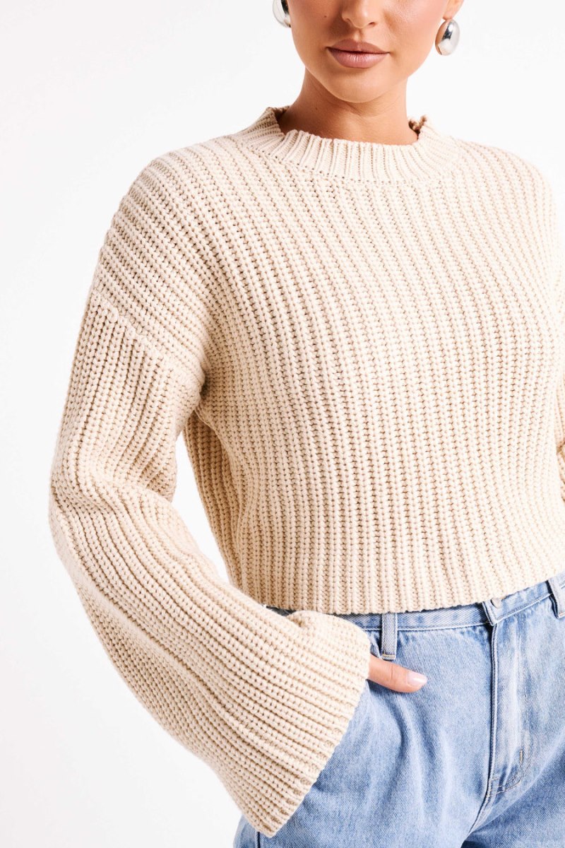 Meshiki Didi Cropped Knit Creme | BZHR9001