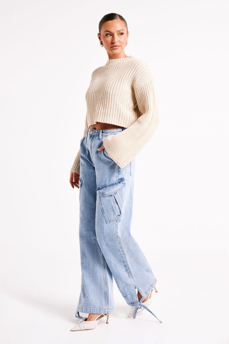 Meshiki Didi Cropped Knit Creme | BZHR9001