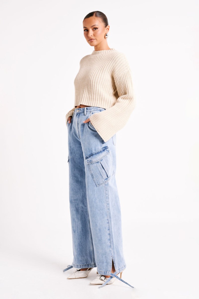 Meshiki Didi Cropped Knit Creme | BZHR9001