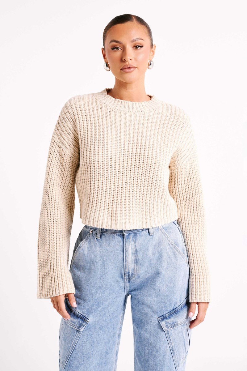 Meshiki Didi Cropped Knit Creme | BZHR9001