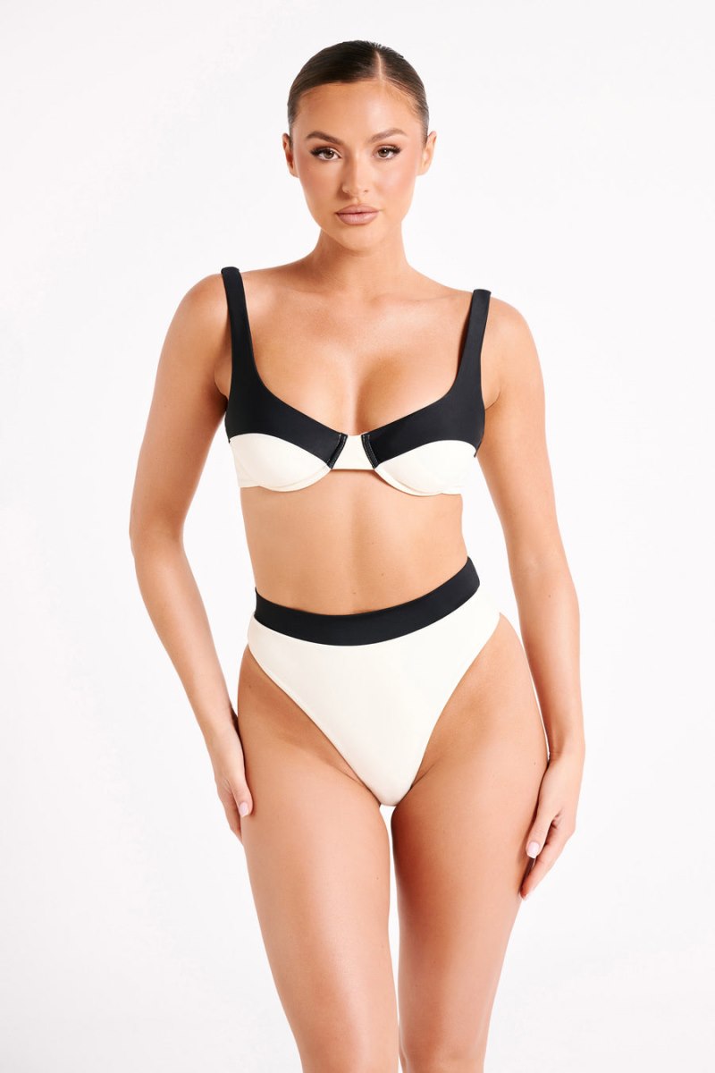 Meshiki Dolores Recycled Contrast Bikini Top Blancas | BXLI8226