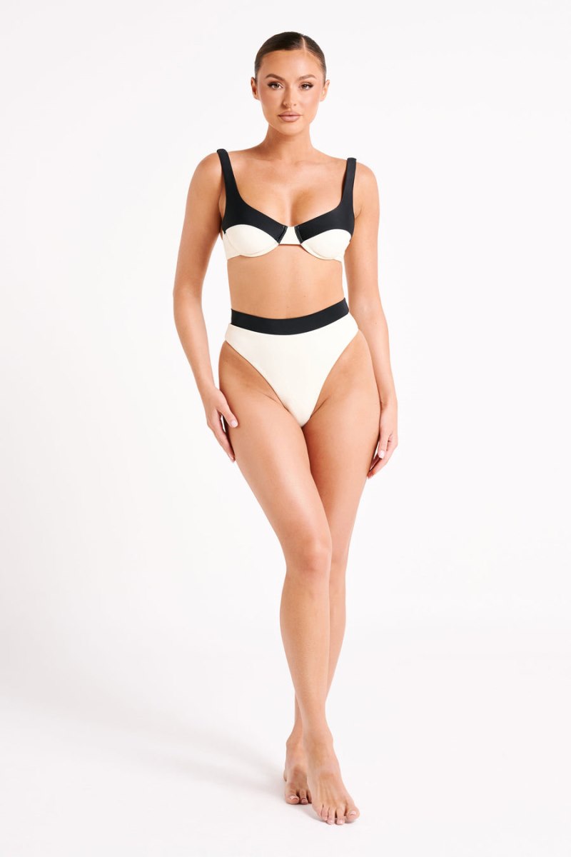 Meshiki Dolores Recycled Contrast Bikini Top Blancas | BXLI8226