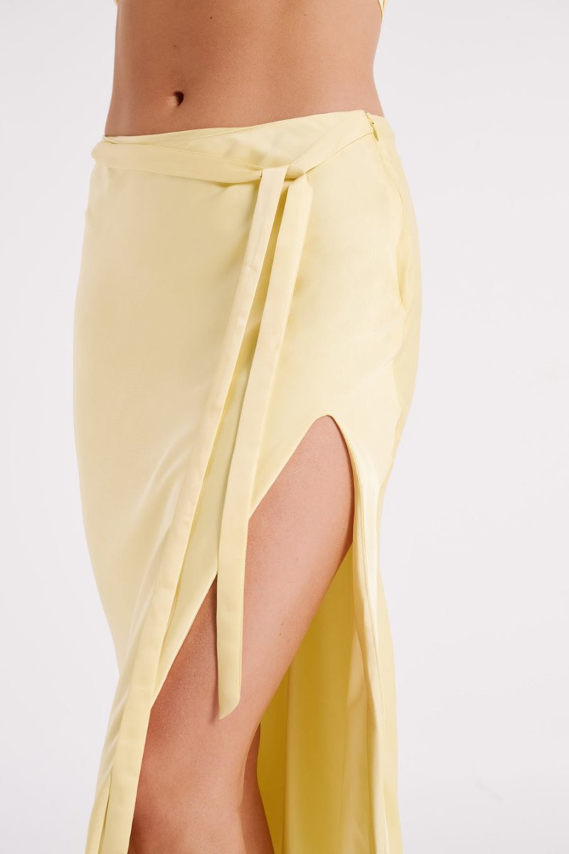 Meshiki Edie Satin Midi Tie Amarillo | YOQP4292