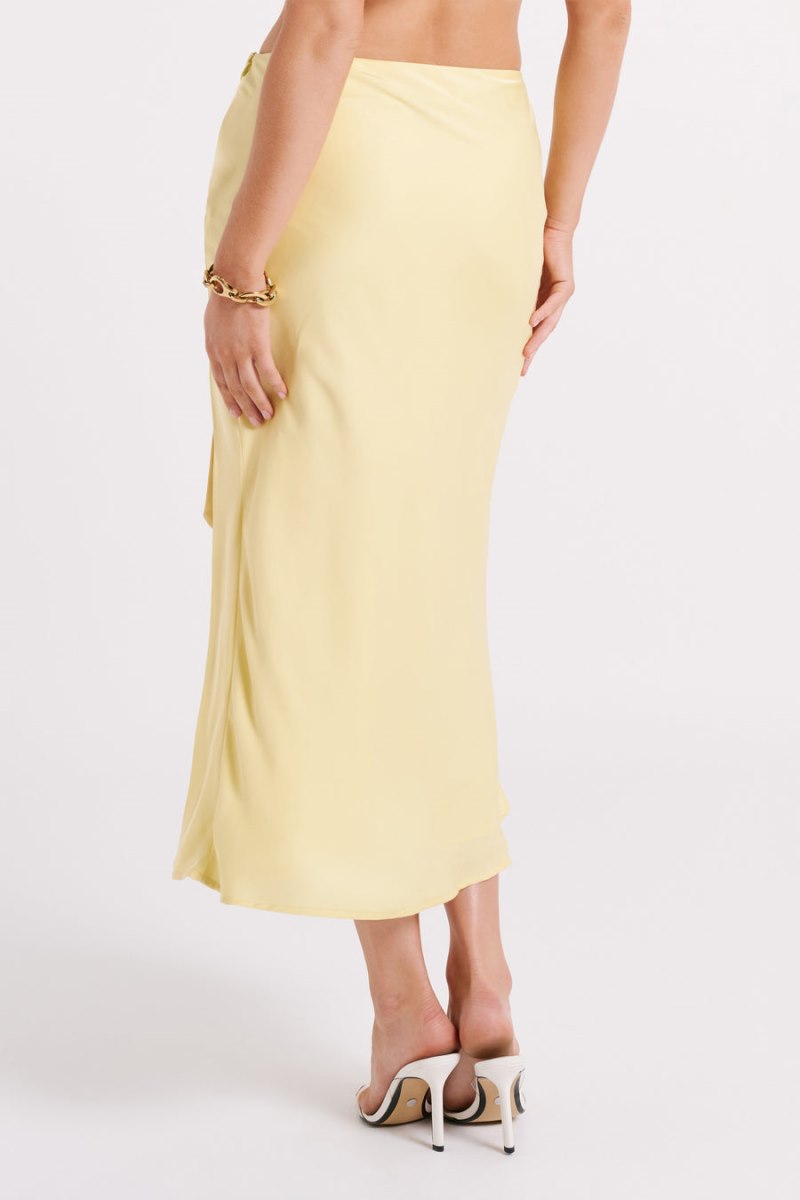 Meshiki Edie Satin Midi Tie Amarillo | YOQP4292