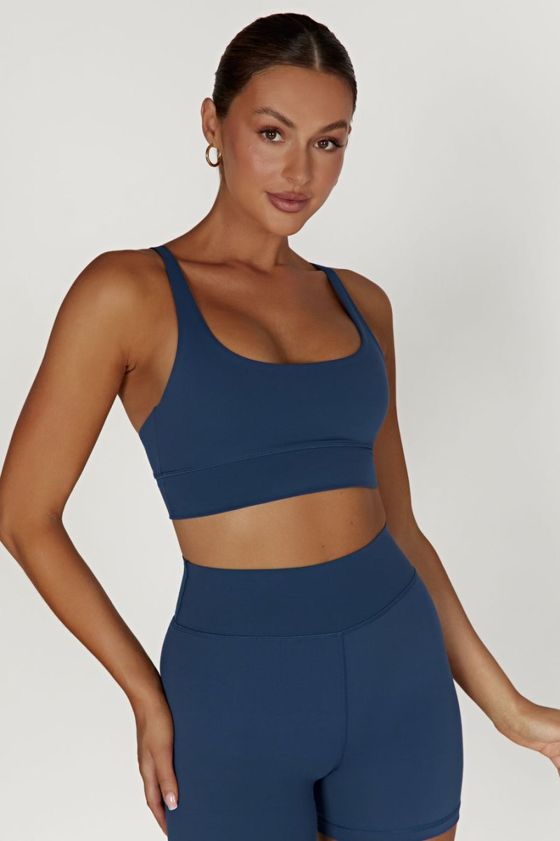 Meshiki Elise V Back Cami Crop Azul Marino | XKPV1290