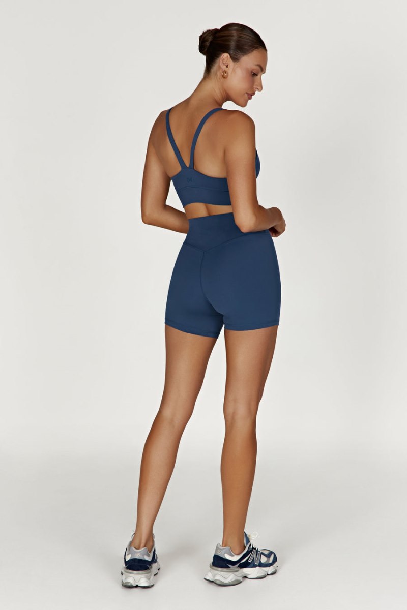 Meshiki Elise V Back Cami Crop Azul Marino | XKPV1290