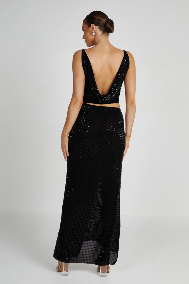 Meshiki Ellery Square Diamante Maxi Negras | BWWL9368