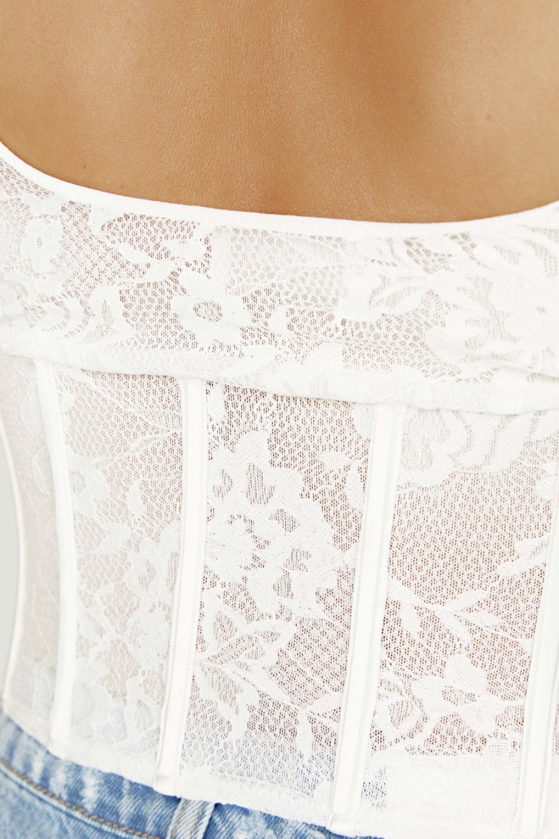 Meshiki Elsie Lace Bustier Blancas | NHIV0188