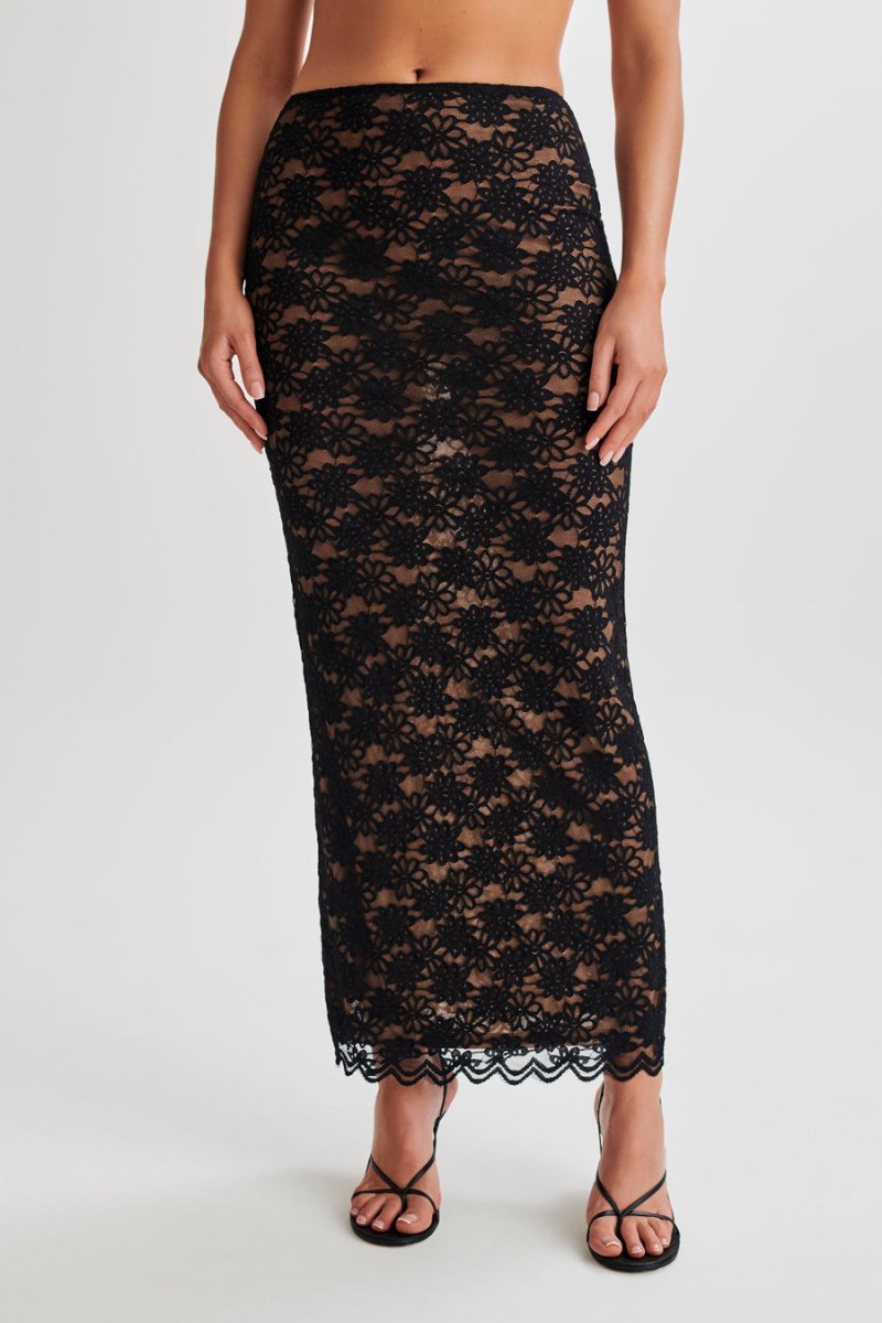 Meshiki Elska Lace Maxi Negras | MOFD3031