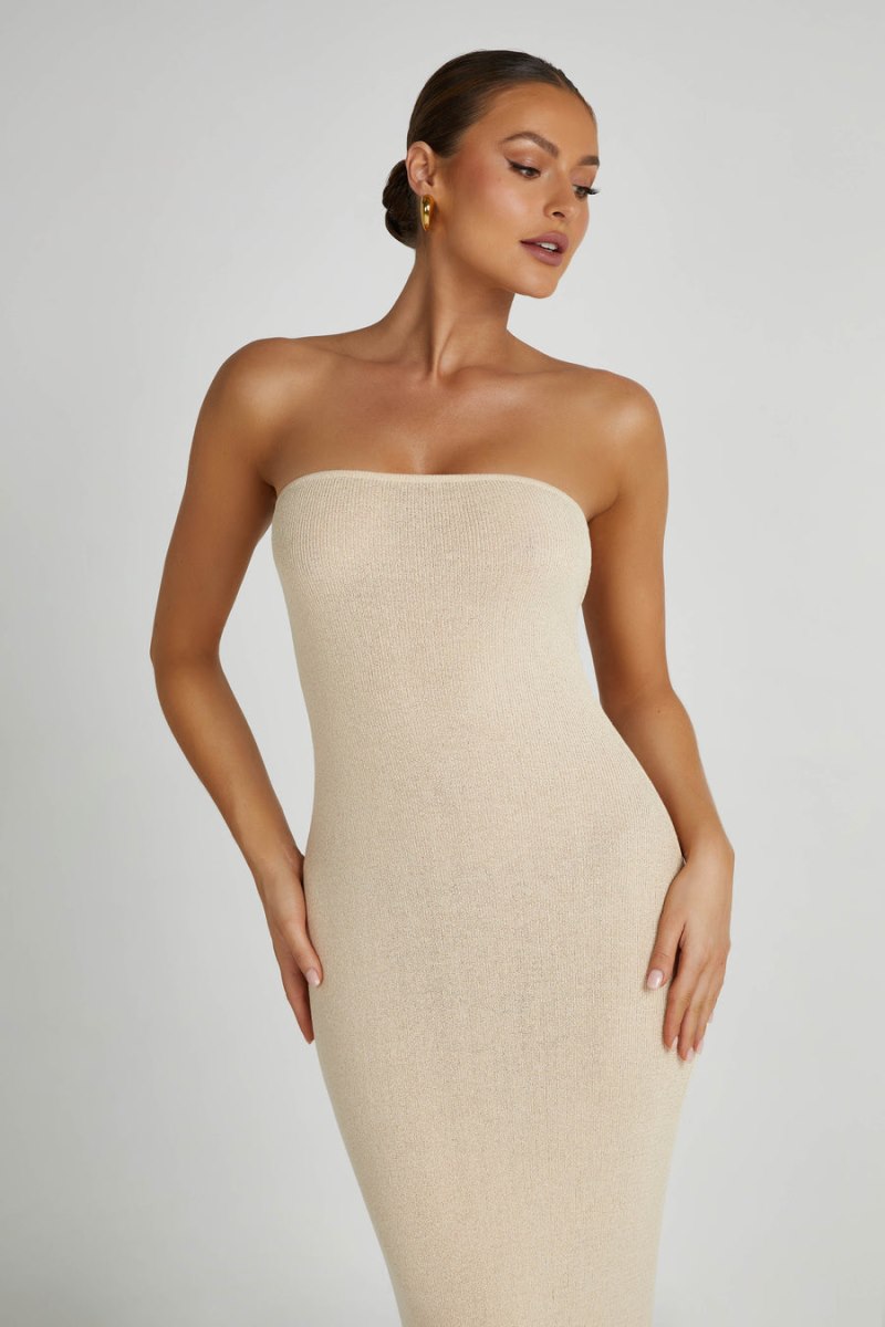 Meshiki Emmy Strapless Knit Blancas | VNGU6426