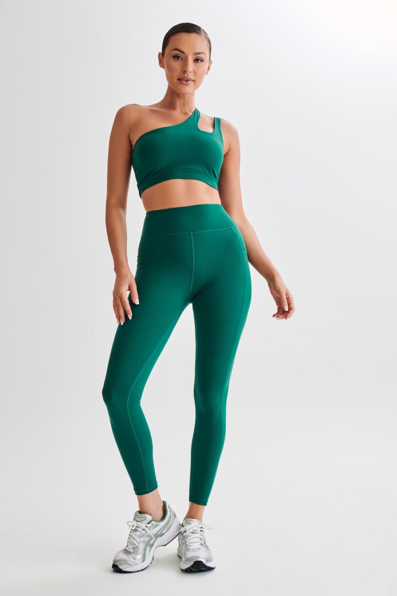 Meshiki Floyd One Shoulder Crop Verde | NJDR5238