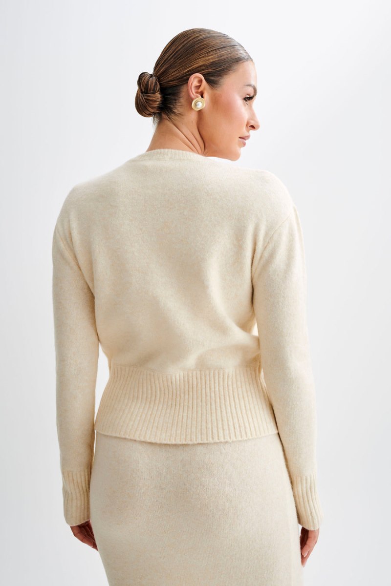 Meshiki Genevieve Oversized Knit Creme | WYTX4651