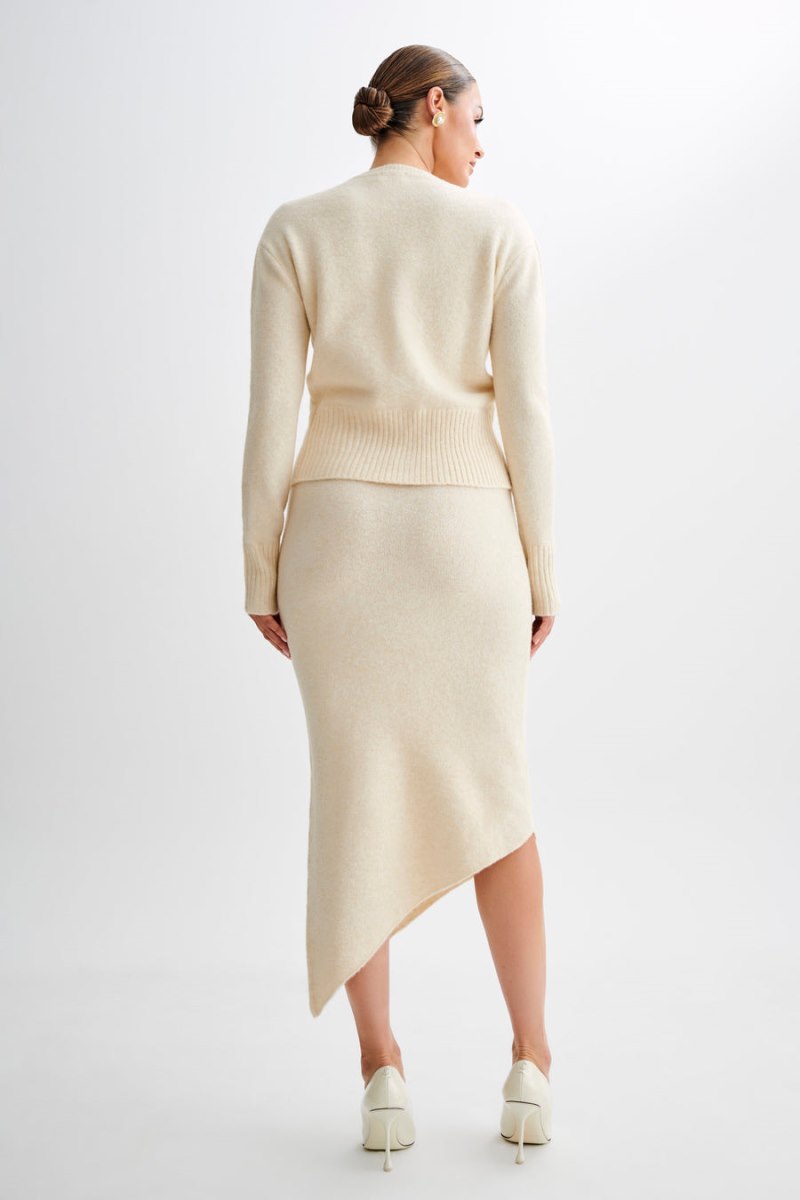 Meshiki Genevieve Oversized Knit Creme | WYTX4651