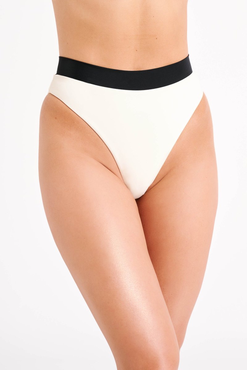 Meshiki Giulia Recycled Contrast Bikini Bottom Blancas | ACJL3957