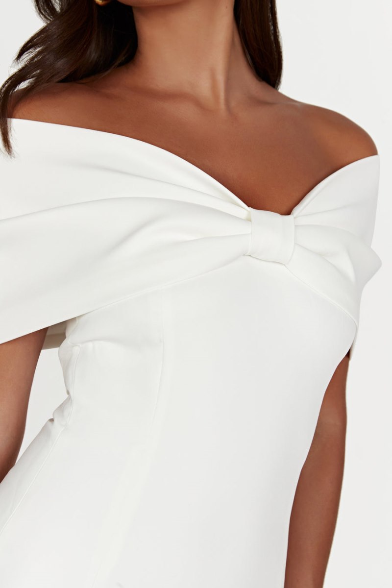 Meshiki Gwyneth Off Shoulder Bow Blancas | KEPD3033