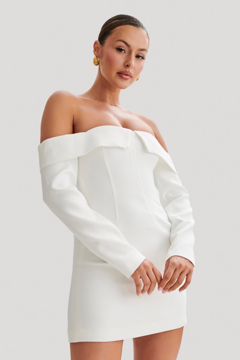 Meshiki Hugo Suiting Off Shoulder Blancas | FGEW7608