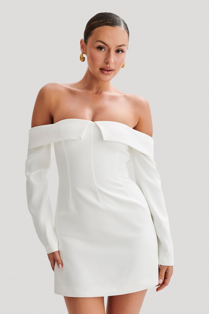 Meshiki Hugo Suiting Off Shoulder Blancas | FGEW7608