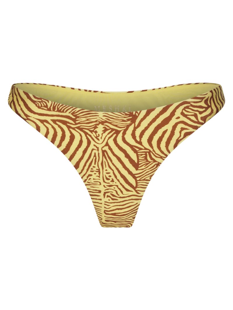 Meshiki Ivanna Thong Bikini Bottoms Amarillo | QJLT7386