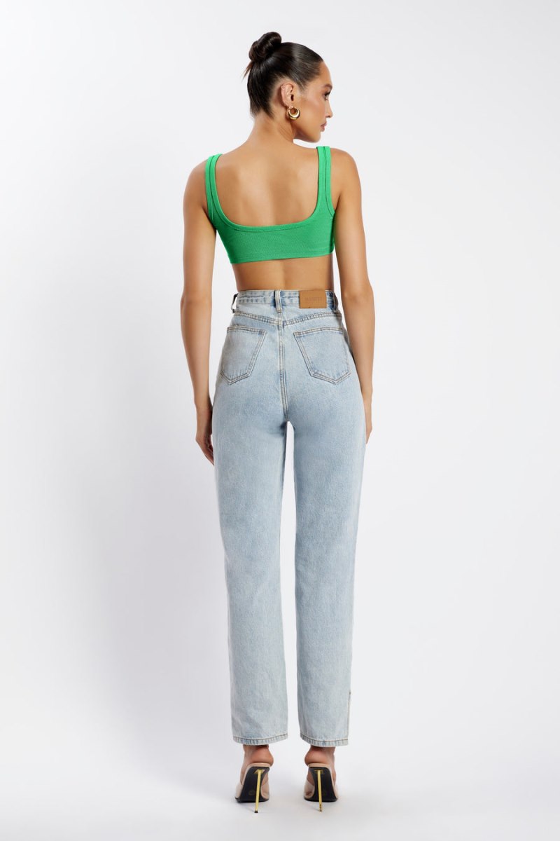 Meshiki Jackie Scoop Neck Crop Verde | MVOE4404