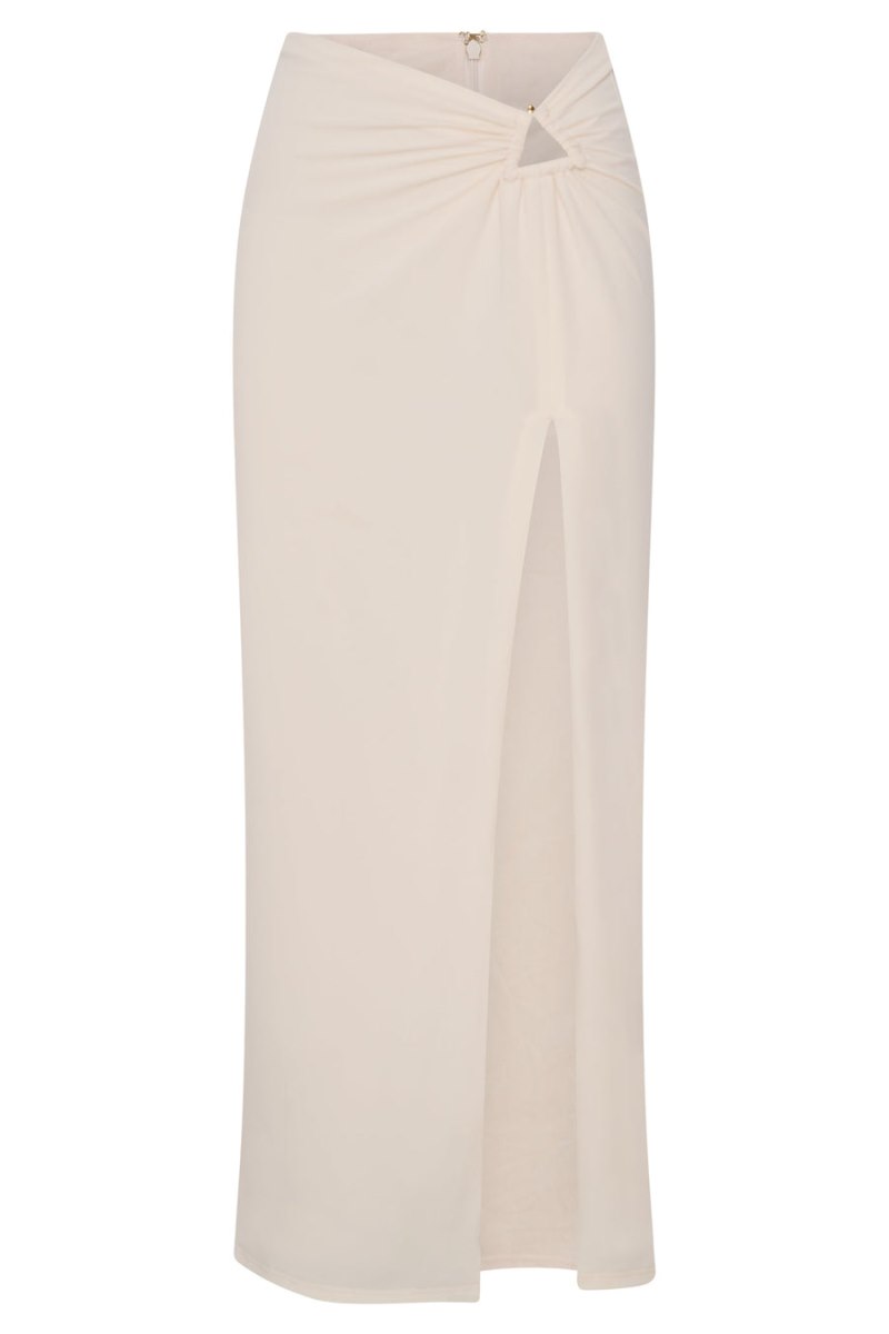 Meshiki Jacqui Side Split Maxi Creme | OWHE0912