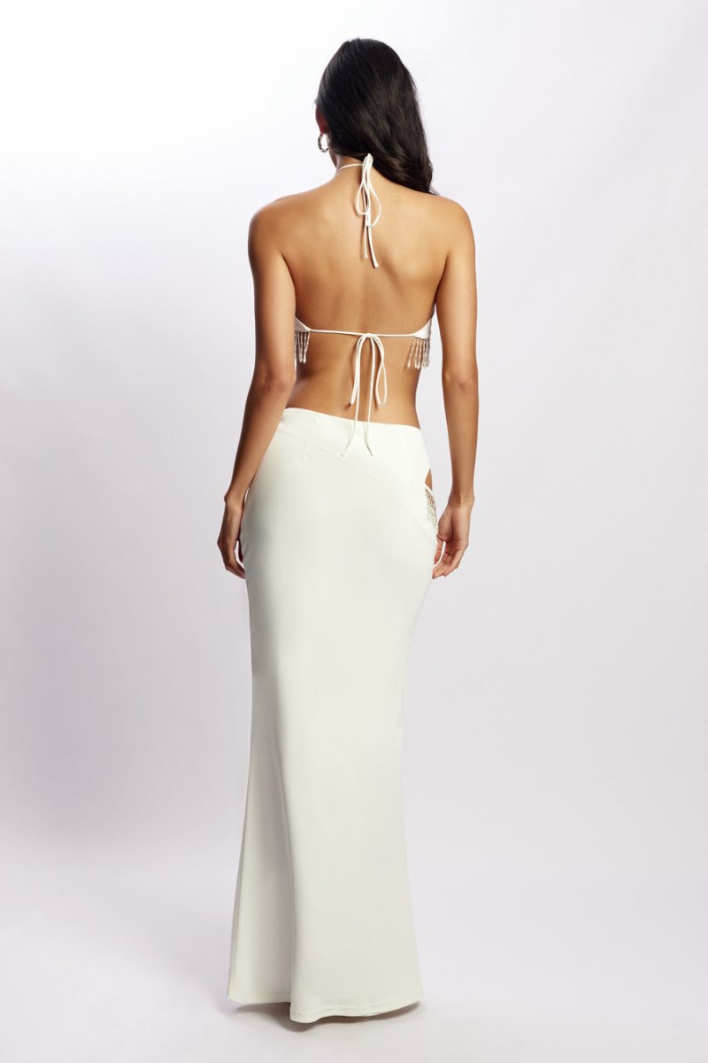 Meshiki Jayleen Maxi Fringe Blancas | DALX2006