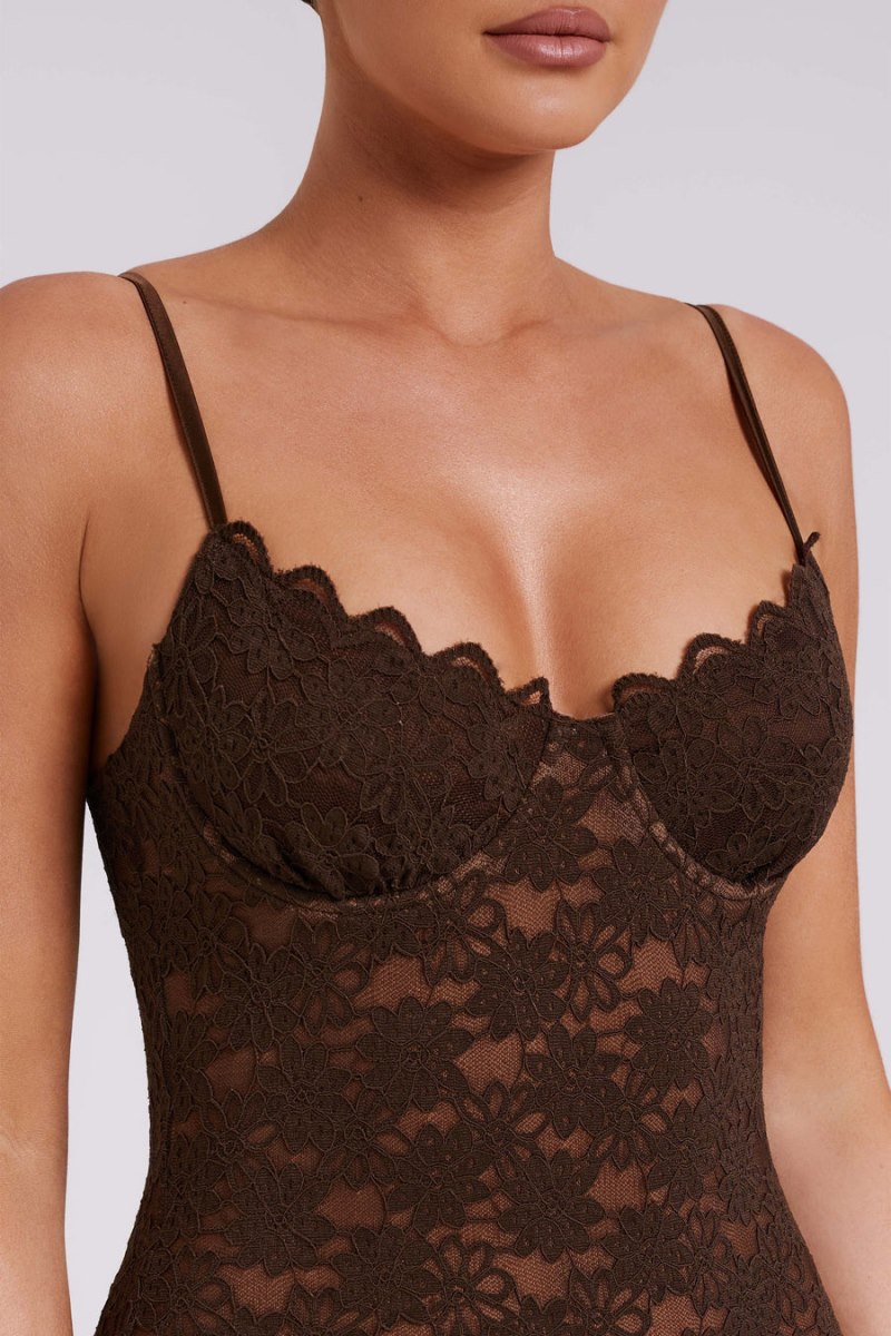 Meshiki Joelle Lace Cupped Chocolate | FVDT2925