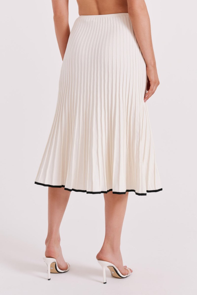 Meshiki Jolene Contrast Rib Knit Midi Blancas | VRSR2167