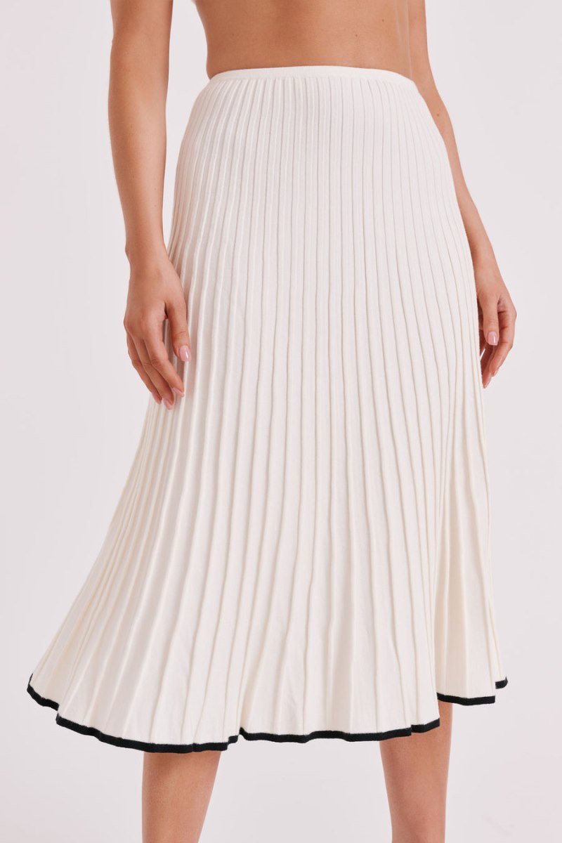 Meshiki Jolene Contrast Rib Knit Midi Blancas | VRSR2167