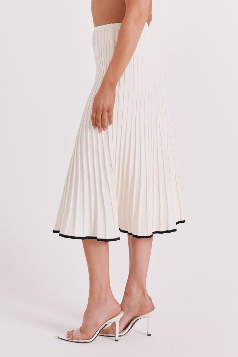 Meshiki Jolene Contrast Rib Knit Midi Blancas | VRSR2167