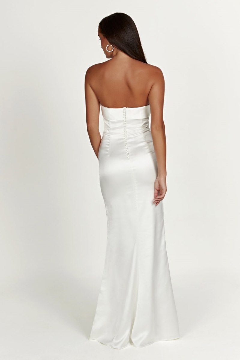 Meshiki Kaitlin Strapless Gown Blancas | NHKA0260