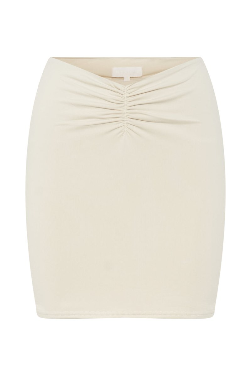 Meshiki Kara Ruched Front Mini Creme | OCBD3726