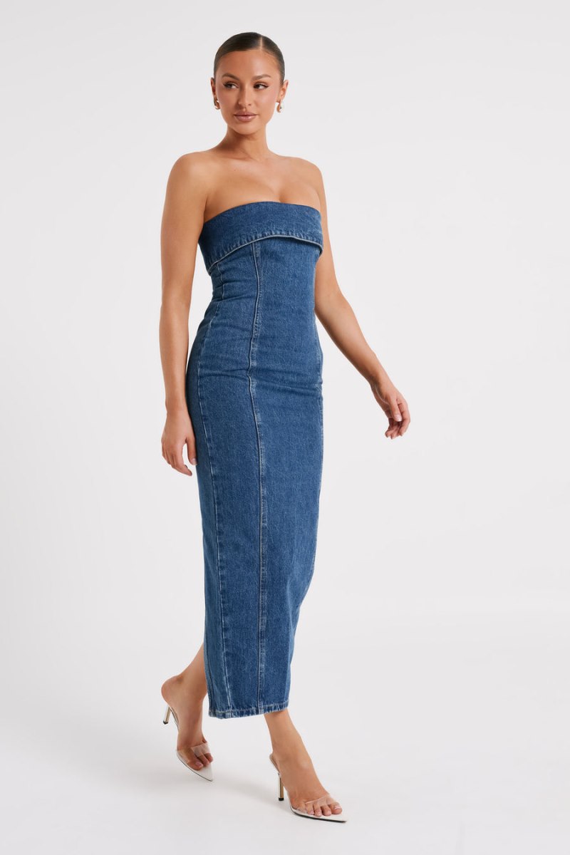 Meshiki Katherine Strapless Denim Azules Oscuro | JWPF5265