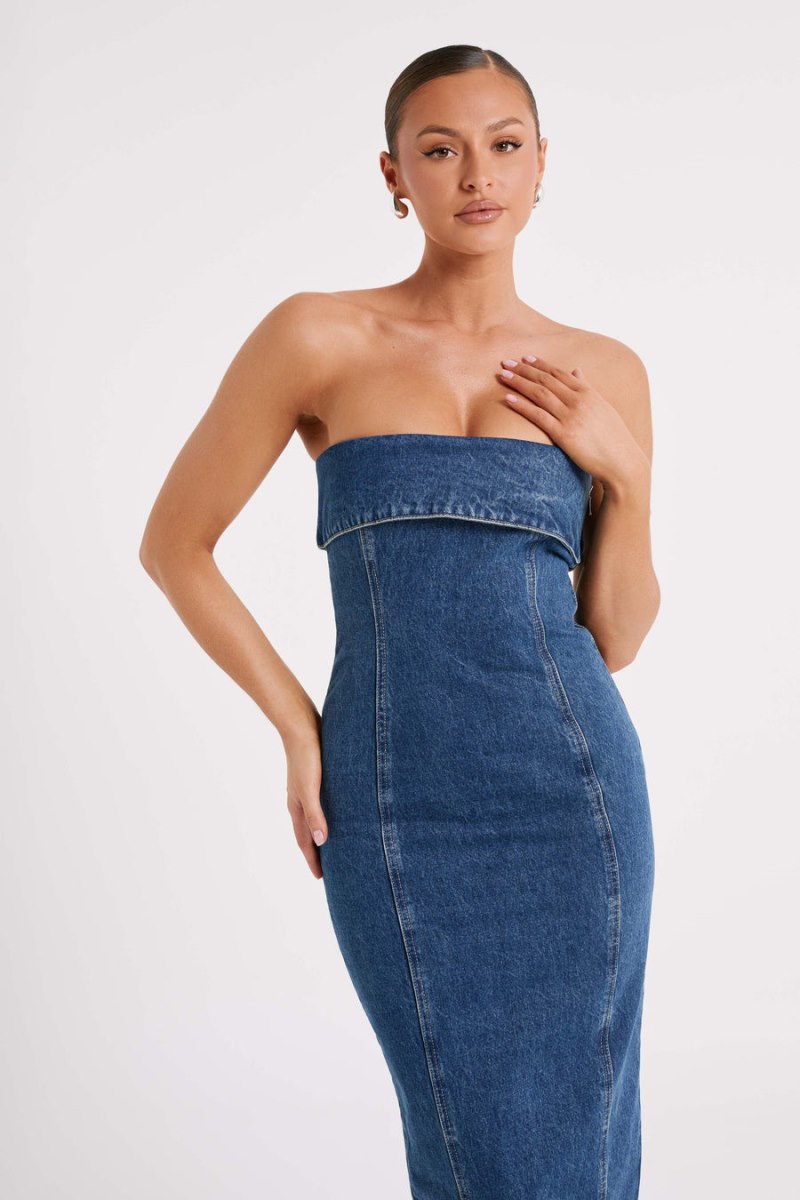 Meshiki Katherine Strapless Denim Azules Oscuro | JWPF5265