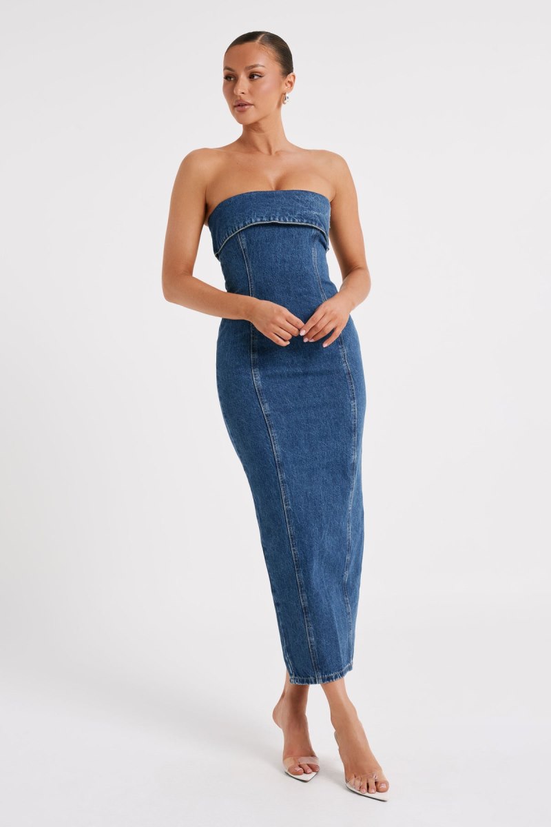 Meshiki Katherine Strapless Denim Azules Oscuro | JWPF5265