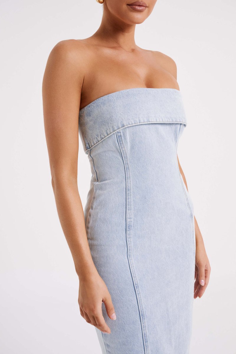 Meshiki Katherine Strapless Denim Azules Claro | KDWL3363