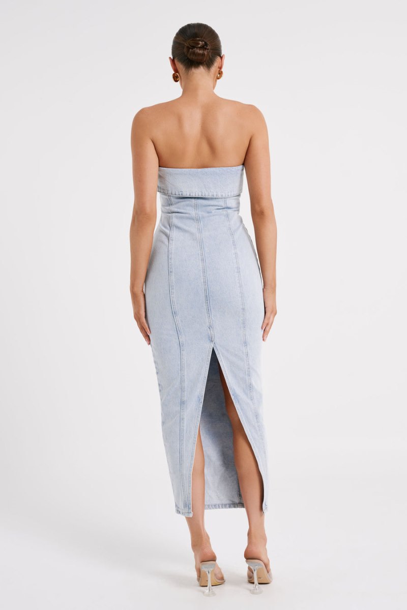 Meshiki Katherine Strapless Denim Azules Claro | KDWL3363